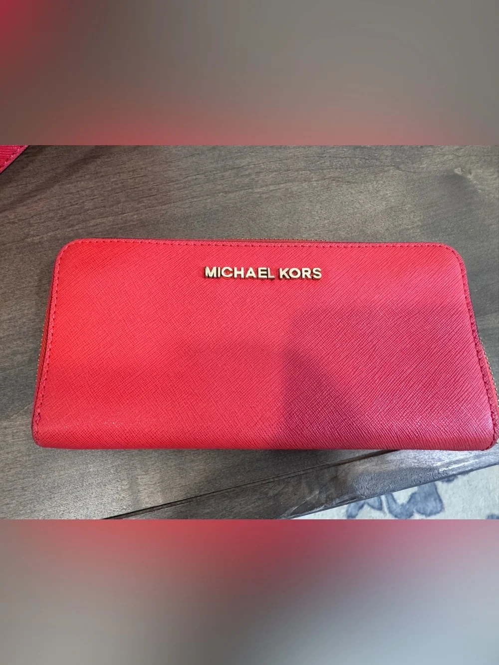 Michael Kors Red Saffiano Leather Tote with Wallet